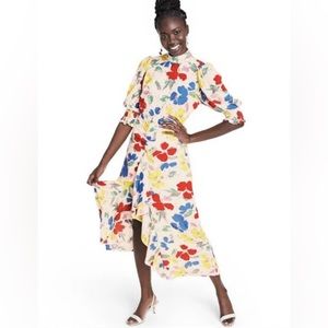 RIXO x Target Colorful Floral Mock Neck Cascade Ruffle Plus Size Dress 28W/ 30W